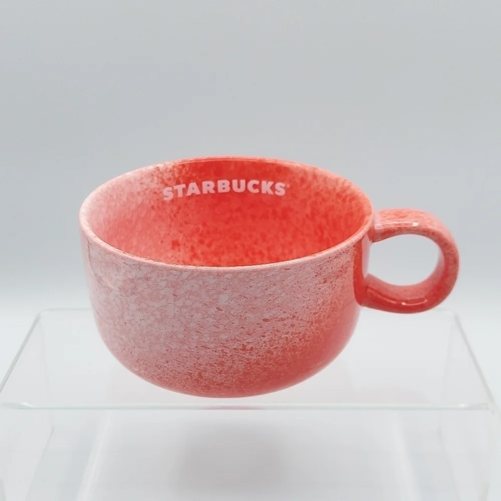 Starbucks Holiday 2020 Coral / Red Speckle Ceramic Mug Soup Bowl 16oz